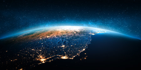 Brazil at night, South Americaの写真素材