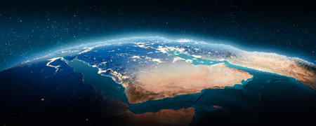 Middle East - day and night. 3d rendering