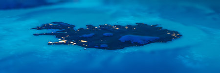 Iceland city lights. 3d rendering