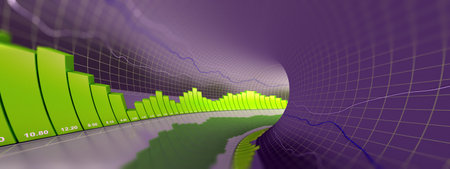 Finance diagram business concept 3d rendering panorama