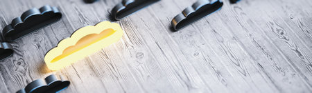 Concept cloud database. 3d renderingの写真素材