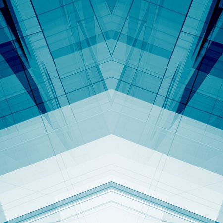 Abstract blue glass futuristic concept 3d renderingの写真素材