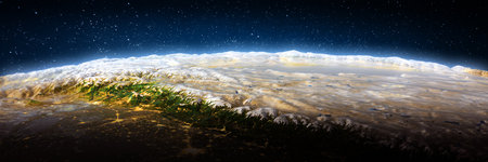 Himalayas frome space landscape. Elements of this image furnished by NASA. 3d renderingの写真素材