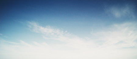 Sky and clouds summer panorama. Outdoor backgroundの写真素材