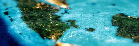 Sumatra, Indonesia miniature map. Elements of this image furnished by . 3d rendering