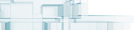 Blue glass contemporary horizontal background. 3d rendering