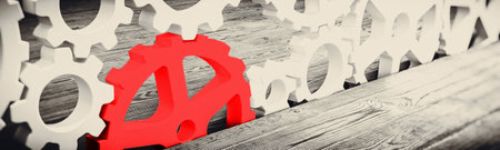 Business industry concept. Gears and communications. 3d renderingの写真素材