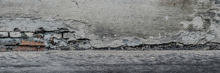 Stone panoramic wall texture background detailed surfaceの写真素材