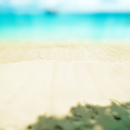 Tropical island travel blur backgroundの写真素材
