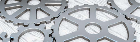 Gear concept. Communications resource ideas. 3d renderingの写真素材