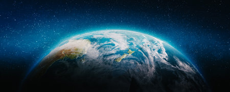 Planet Earth Australia and Oceania. Elements of this image furnished by NASA. 3d rendering