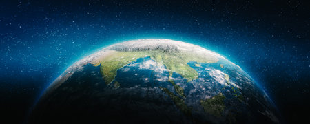 Planet Earth - Asia. Elements of this image furnished by NASA. 3d rendering
