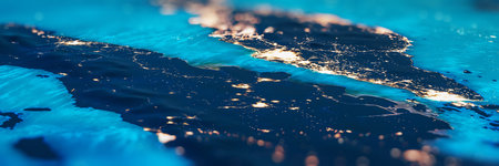 Malaysia, Kuala Lumpur city lights. Elements of this image furnished by NASA. 3d rendering