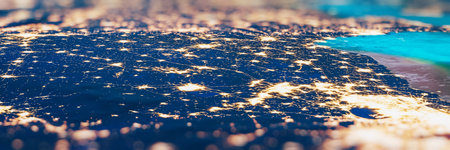 China, Nanjing and Hefei city lights. Elements of this image furnished by NASA. 3d renderingの写真素材