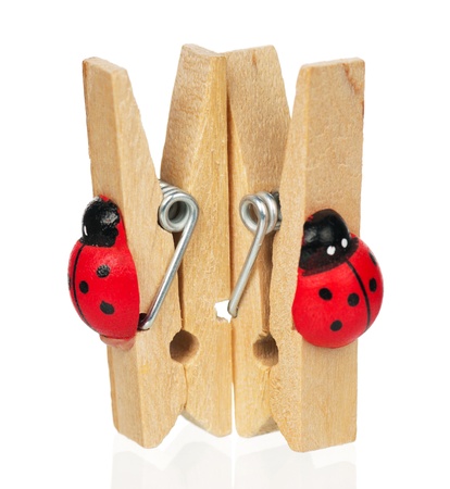 Wooden clothespinの写真素材