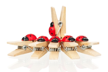 Wooden clothespinの写真素材