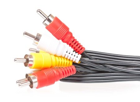 Audio visual cable isolated on white