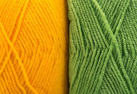 Two colors of bright woolen yarn for knitting