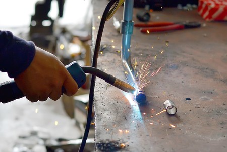 Flash burn, ultraviolet light, sparks, infrared light,Effect of Industrial worker welding steel