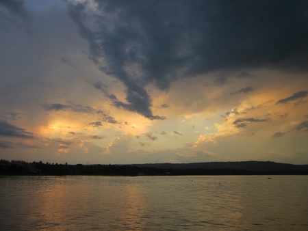 Twilight at Taal Lakeの写真素材