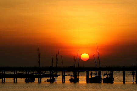 Sunset at the beachの写真素材
