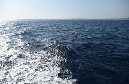 Sea foam in the Mediterranean seaの写真素材