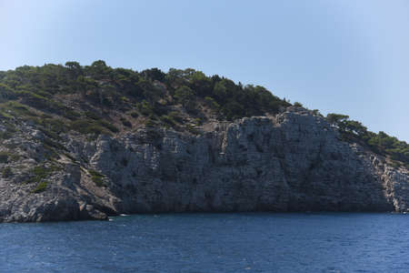 The view of the coast from the seaの写真素材