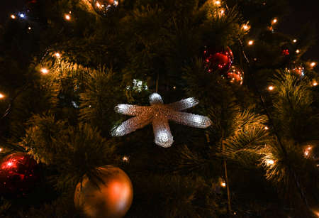 Christmas decorations for the new year 2021 in the form of a starの写真素材