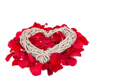 Heart on rosy bedの写真素材