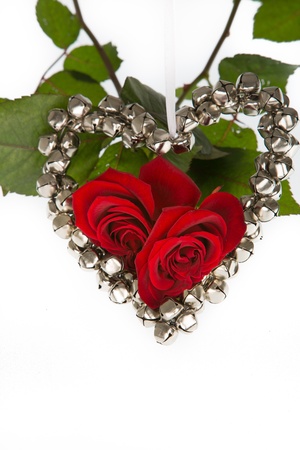 Heart on rosy bedの写真素材