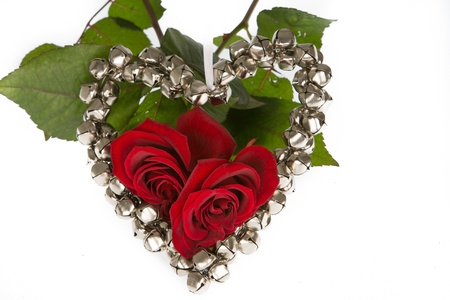 Heart on rosy bedの写真素材