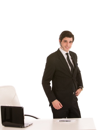 Image of a business executive near his desk の写真素材