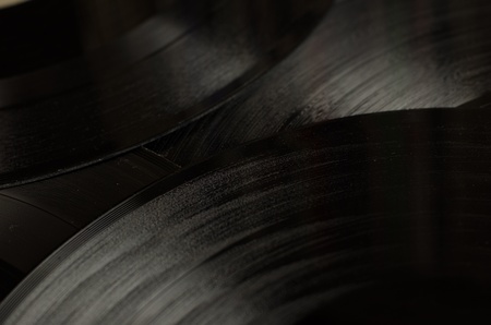 Vinyl Record Grooves reflect the ambient lightの写真素材