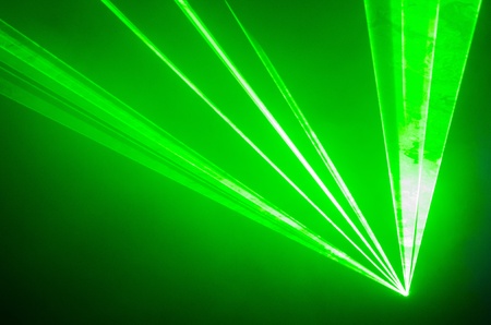 Photo of Green Laser Beams through Smokeの写真素材