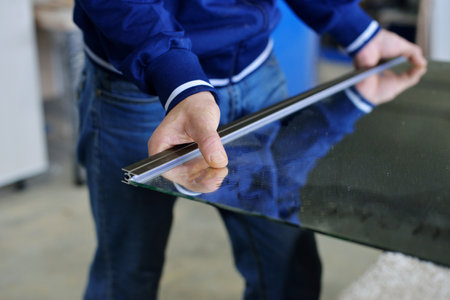 production of cabinet furniture Small-Sized Companies and people concept. young man working at the...