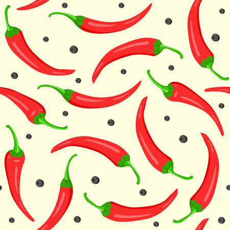 Red chili peppers. Seamless pattern.のイラスト素材