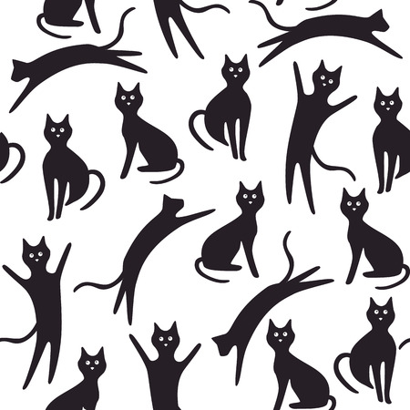 Seamless pattern with cats. Vector illustrationのイラスト素材