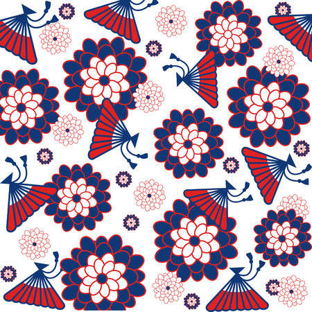 Japanese floral background. Vector illustrationのイラスト素材
