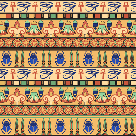 Egyptian ornament. Set. Vector illustrationのイラスト素材