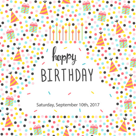 Happy Birthday card. Vector  illustrationのイラスト素材
