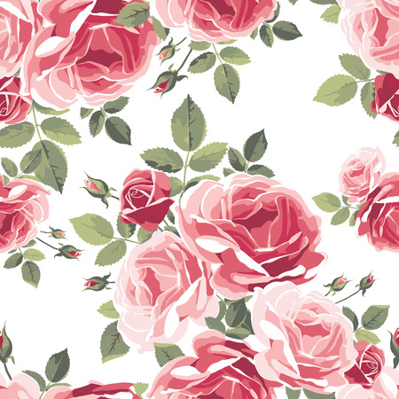 Pattern with roses. Vintage floral illustrationのイラスト素材