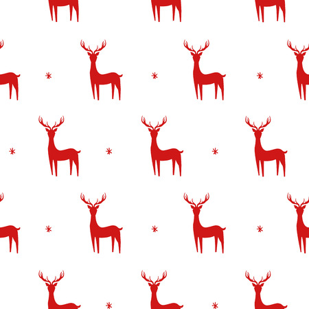 Christmas seamless pattern with deer. Vector illustrationのイラスト素材