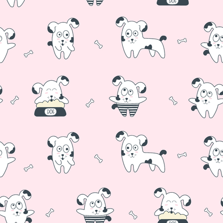 Seamless pattern with dog Vector illustrationのイラスト素材