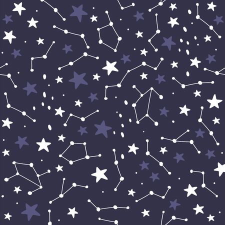 Star constellation seamless pattern. Vector illustrationsの写真素材