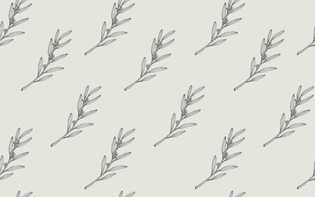 Hand drawn seamless pattern with branches. Vector illustrationのイラスト素材