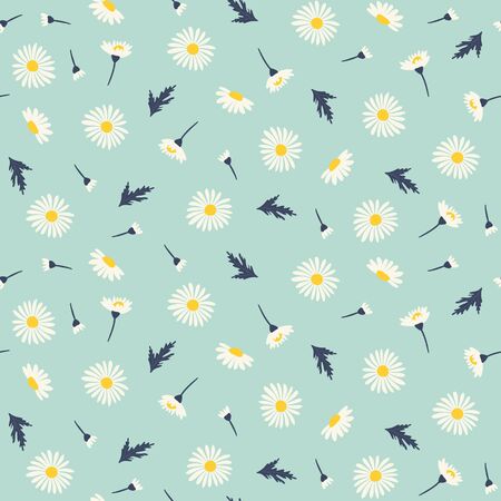 Seamless pattern with chamomiles. Vectorのイラスト素材