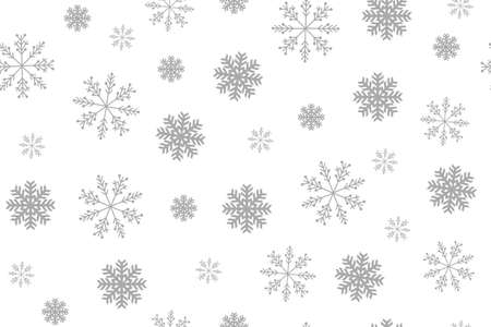 Christmas seamless pattern with snowflakes on a white background. Vector illustrationのイラスト素材