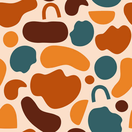 Modern trendy seamless patterns with hand drawn shapes. Vector illustrationsのイラスト素材
