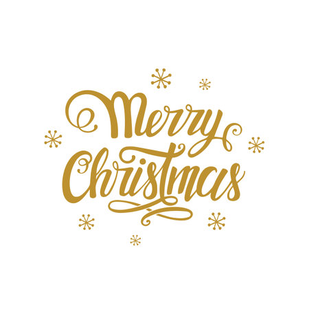 Merry Christmas. Hand draw lettering. Christmas poster or card. Vector illustrationsのイラスト素材
