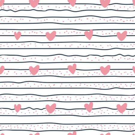 Seamless pattern of red hearts. vector illustrationのイラスト素材